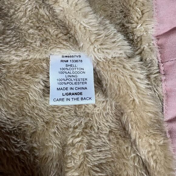 Love Tree Pink Vest Sherpa Lined Drawstring Waist & Detachable Hood Size Large - Picture 3 of 7